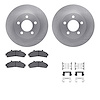 6512-99384 Brake Rotors w/5000 Advanced Brake Pads Kit with Hardware, 1995-2002 Ford/Lincoln/Mercury/Mazda, Position: Front - image 1