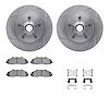 6512-99394 Brake Rotors w/5000 Advanced Brake Pads Kit with Hardware, 1997-1999 Ford/Lincoln/Mercury/Mazda, Position: Front - image 1
