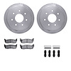 6512-99408 Brake Rotors w/5000 Advanced Brake Pads Kit with Hardware, 1997-2004 Ford/Lincoln/Mercury/Mazda, Position: Rear - image 1