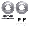 6512-99433 Brake Rotors w/5000 Advanced Brake Pads Kit with Hardware, 2006-2019 Ford/Lincoln/Mercury/Mazda, Position: Rear, Fron