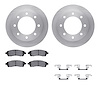 6512-99447 Brake Rotors w/5000 Advanced Brake Pads Kit with Hardware, 1999-2005 Ford/Lincoln/Mercury/Mazda, Position: Rear - image 1