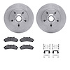 6512-99462 Brake Rotors w/5000 Advanced Brake Pads Kit with Hardware, 1998-2002 Ford/Lincoln/Mercury/Mazda, Position: Front - image 1