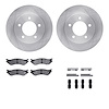 6512-99507 Brake Rotors w/5000 Advanced Brake Pads Kit with Hardware, 1997-2002 Ford/Lincoln/Mercury/Mazda, Position: Front - image 1