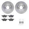 6512-99510 Brake Rotors w/5000 Advanced Brake Pads Kit with Hardware, 2001-2005 Ford/Lincoln/Mercury/Mazda, Position: Front - image 1