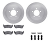 6512-99517 Brake Rotors w/5000 Advanced Brake Pads Kit with Hardware, 2006-2010 Ford/Lincoln/Mercury/Mazda, Position: Rear - image 1