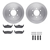 6512-99555 Brake Rotors w/5000 Advanced Brake Pads Kit with Hardware, 2004-2009 Ford/Lincoln/Mercury/Mazda, Position: Rear - image 1