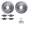 6512-99576 Brake Rotors w/5000 Advanced Brake Pads Kit with Hardware, 2005-2012 Ford/Lincoln/Mercury/Mazda, Position: Front - image 1