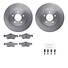 6512-99578 Brake Rotors w/5000 Advanced Brake Pads Kit with Hardware, 2009-2012 Ford/Lincoln/Mercury/Mazda, Position: Front - image 1