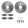 6512-99579 Brake Rotors w/5000 Advanced Brake Pads Kit with Hardware, 2009-2012 Ford/Lincoln/Mercury/Mazda, Position: Front - image 1