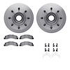 6512-99588 Brake Rotors w/5000 Advanced Brake Pads Kit with Hardware, 2003-2004 Ford/Lincoln/Mercury/Mazda, Position: Front - image 1