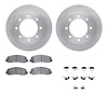 6512-99591 Brake Rotors w/5000 Advanced Brake Pads Kit with Hardware, 2005-2012 Ford/Lincoln/Mercury/Mazda, Position: Front - image 1