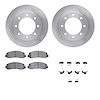 6512-99597 Brake Rotors w/5000 Advanced Brake Pads Kit with Hardware, 2005-2011 Ford/Lincoln/Mercury/Mazda, Position: Front - image 1