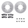 6512-99605 Brake Rotors w/5000 Advanced Brake Pads Kit with Hardware, 2010-2012 Ford/Lincoln/Mercury/Mazda, Position: Rear - image 1