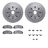 6512-99618 Brake Rotors w/5000 Advanced Brake Pads Kit with Hardware, 2005-2007 Ford/Lincoln/Mercury/Mazda, Position: Front - image 1
