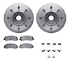 6512-99621 Brake Rotors w/5000 Advanced Brake Pads Kit with Hardware, 2005-2007 Ford/Lincoln/Mercury/Mazda, Position: Front - image 1