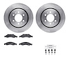 6512-99630 Brake Rotors w/5000 Advanced Brake Pads Kit with Hardware, 2007-2009 Ford/Lincoln/Mercury/Mazda, Position: Front - image 1