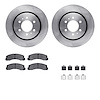 6512-99632 Brake Rotors w/5000 Advanced Brake Pads Kit with Hardware, 2018-2020 Ford/Lincoln/Mercury/Mazda, Position: Front - image 1
