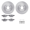 6512-99675 Brake Rotors w/5000 Advanced Brake Pads Kit with Hardware, 2010-2013 Ford/Lincoln/Mercury/Mazda, Position: Front - image 1