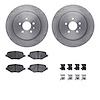 6512-99685 Brake Rotors w/5000 Advanced Brake Pads Kit with Hardware, 2013-2016 Ford/Lincoln/Mercury/Mazda, Position: Rear - image 1