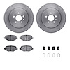 6512-99687 Brake Rotors w/5000 Advanced Brake Pads Kit with Hardware, 2017-2019 Ford/Lincoln/Mercury/Mazda, Position: Rear - image 1