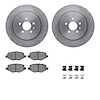 6512-99688 Brake Rotors w/5000 Advanced Brake Pads Kit with Hardware, 2013-2019 Ford/Lincoln/Mercury/Mazda, Position: Rear - image 1