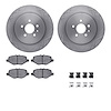 6512-99689 Brake Rotors w/5000 Advanced Brake Pads Kit with Hardware, 2013-2019 Ford/Lincoln/Mercury/Mazda, Position: Rear - image 1