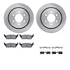6512-99726 Brake Rotors w/5000 Advanced Brake Pads Kit with Hardware, 2015-2017 Ford/Lincoln/Mercury/Mazda, Position: Rear - image 1