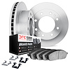6512-99747 Brake Rotors w/5000 Advanced Brake Pads Kit with Hardware, 1989-1990 Ford/Lincoln/Mercury/Mazda, Position: Front - image 1