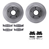 6512-99750 Brake Rotors w/5000 Advanced Brake Pads Kit with Hardware, 1994-1995 Ford/Lincoln/Mercury/Mazda, Position: Front - image 1