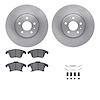 6512-99774 Brake Rotors w/5000 Advanced Brake Pads Kit with Hardware, 2013-2020 Ford/Lincoln/Mercury/Mazda, Position: Front - image 1