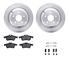 6512-99786 Brake Rotors w/5000 Advanced Brake Pads Kit with Hardware, 2016-2018 Ford/Lincoln/Mercury/Mazda, Position: Rear - image 1