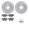 6512-99792 Brake Rotors w/5000 Advanced Brake Pads Kit with Hardware, 2017-2020 Ford/Lincoln/Mercury/Mazda, Position: Front - image 1