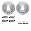 6512-99805 Brake Rotors w/5000 Advanced Brake Pads Kit with Hardware, 2018-2020 Ford/Lincoln/Mercury/Mazda, Position: Rear - image 1