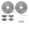 6512-99812 Brake Rotors w/5000 Advanced Brake Pads Kit with Hardware, Fits Select Ford/Lincoln/Mercury/Mazda, Position: Front - image 1