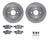 6512-99819 Brake Rotors w/5000 Advanced Brake Pads Kit with Hardware, Fits Select Ford/Lincoln/Mercury/Mazda, Position: Rear - image 1