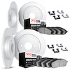 6514-07010 Brake Rotors w/5000 Advanced Brake Pads Kit with Hardware, 1968-1983 Mopar, Position: Front and Rear - image 1