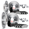 6514-31117 Brake Rotors w/5000 Advanced Brake Pads Kit with Hardware, 1976-1976 BMW, Position: Front and Rear