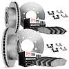 6514-48014 Brake Rotors w/5000 Advanced Brake Pads Kit with Hardware, 2001-2010 GM, Position: Front and Rear - image 1