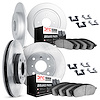 6514-65036 Brake Rotors w/5000 Advanced Brake Pads Kit with Hardware, 1985-1986 GM, Position: Front and Rear