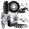 6514-74282 Brake Rotors w/5000 Advanced Brake Pads/Drums/Shoes & Hardware Kit, 1973-1978 Audi/Volkswagen, Position: Front and Re