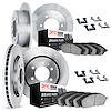 6514-93001 Brake Rotors w/5000 Advanced Brake Pads Kit with Hardware, 2006-2010 GM, Position: Front and Rear - image 1