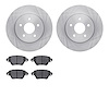 6602-20046 Brake Rotors w/5000 Euro Ceramic Brake Pads, 2001-2004 Multiple Makes/Models, Position: Rear