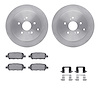 6612-01003 Brake Rotors w/5000 Euro Ceramic Brake Pads Kit with Hardware, 2009-2017 Suzuki, Position: Rear - image 1
