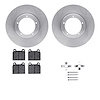 6612-02018 Brake Rotors w/5000 Euro Ceramic Brake Pads Kit with Hardware, 1978-1983 Porsche, Position: Front - image 1
