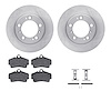 6612-02035 Brake Rotors w/5000 Euro Ceramic Brake Pads Kit with Hardware, 1997-2004 Porsche, Position: Rear - image 1