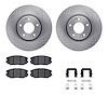 6612-03003 Brake Rotors w/5000 Euro Ceramic Brake Pads Kit with Hardware, 2006-2011 Kia/Hyundai/Genesis, Position: Front - image 1