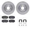 6612-03007 Brake Rotors w/5000 Euro Ceramic Brake Pads Kit with Hardware, 2005-2010 Kia/Hyundai/Genesis, Position: Front - image 1