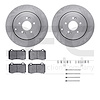 6612-03011 Brake Rotors w/5000 Euro Ceramic Brake Pads Kit with Hardware, 2010-2016 Kia/Hyundai/Genesis, Position: Rear - image 1