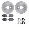 6612-07003 Brake Rotors w/5000 Euro Ceramic Brake Pads Kit with Hardware, 2009-2019 Mopar, Position: Rear - image 1