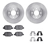 6612-07019 Brake Rotors w/5000 Euro Ceramic Brake Pads Kit with Hardware, 2013-2019 Mopar, Position: Rear - image 1
